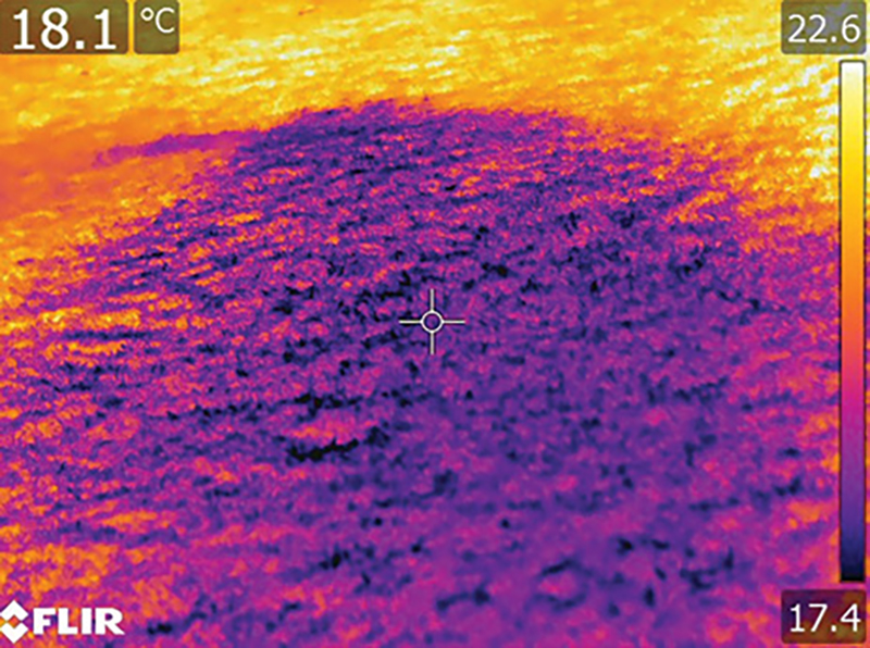 In a hazmat incident, the affected ground area will present differently