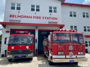 Belmopan Belize firehouse and fire trucks