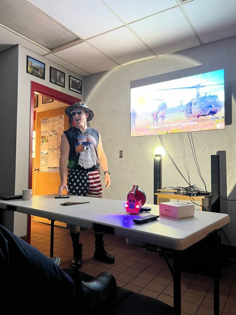 Firefighter wearing Americana gear