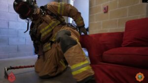 MDFR firefighter performs search techniques