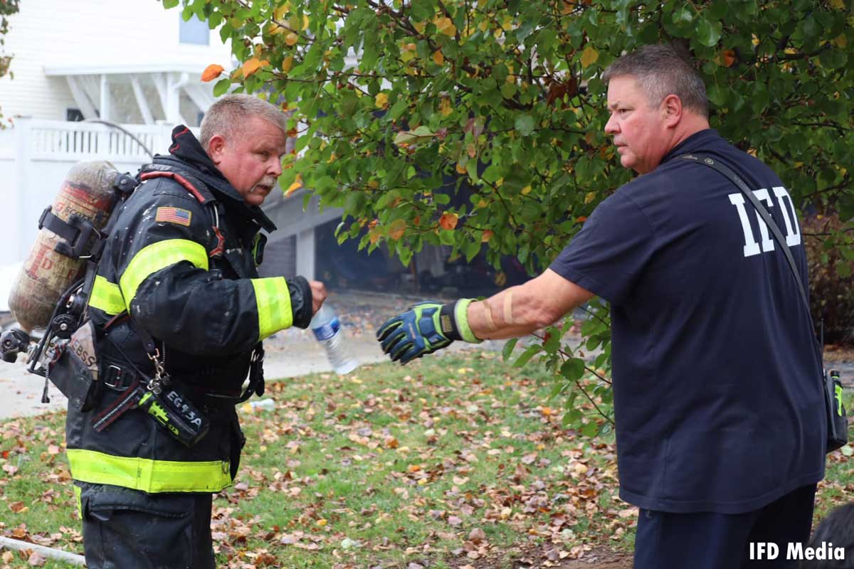 Indianapolis firefighter handled a water bottle