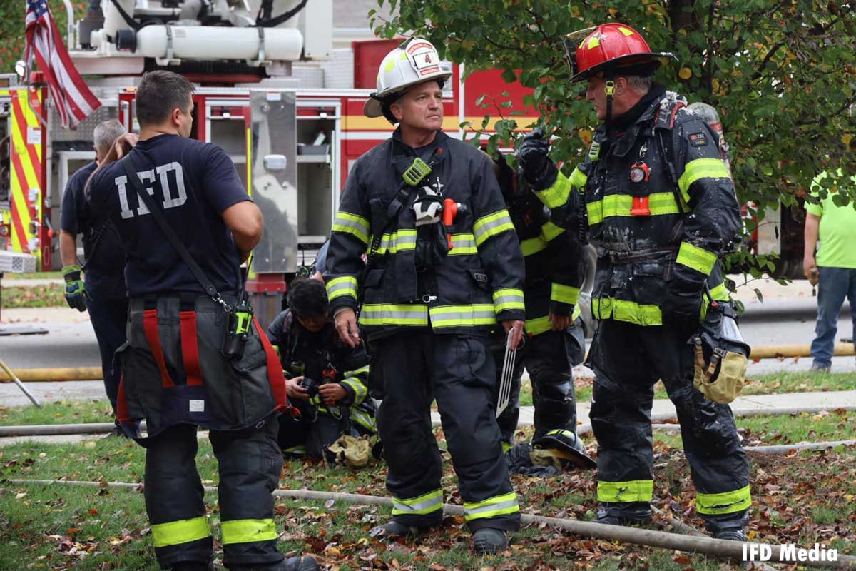 Indianapolis chief officer at fire scene