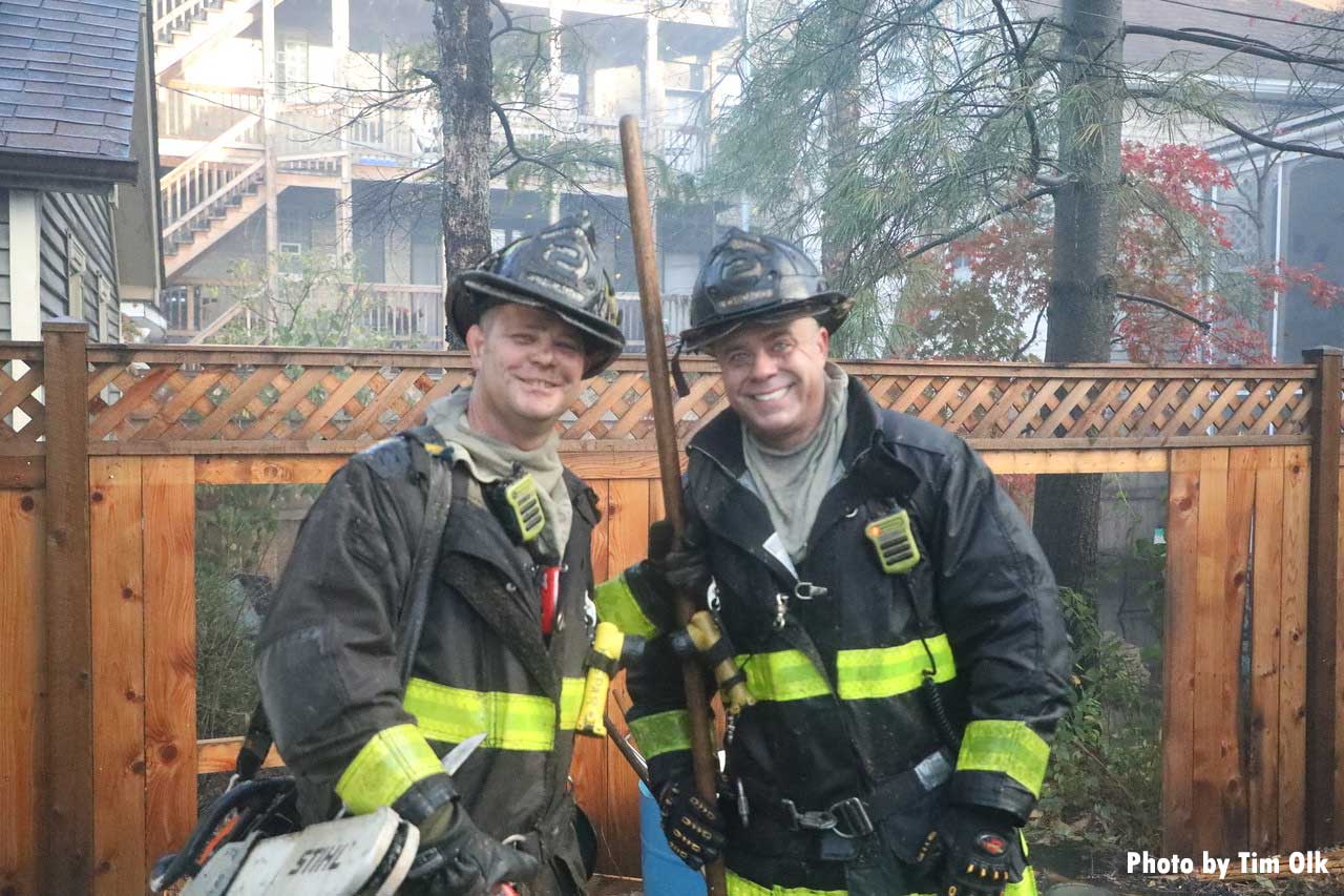 Chicago firefighters smiling