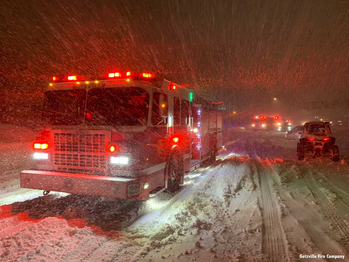 Getzville fire apparatus en route to Orchard Park, New York