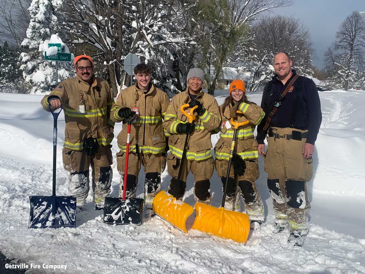 Gettzville firefighters helping after New York blizzard