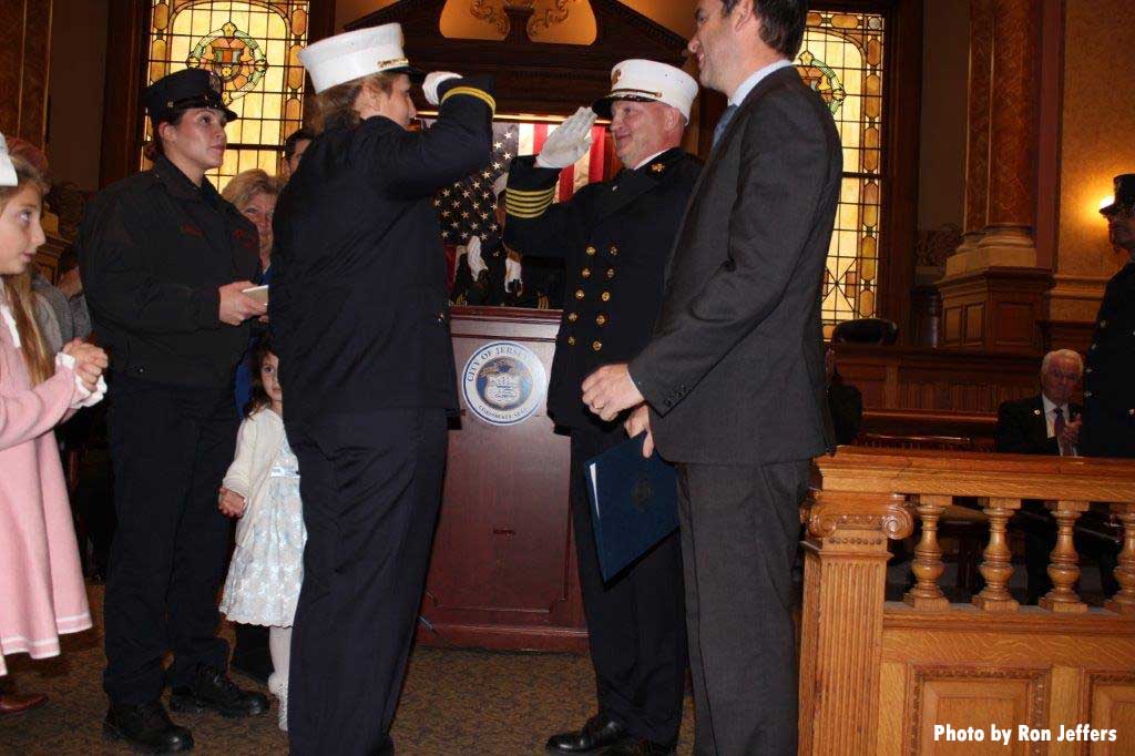 Swearing in of deputy chief Constance Zappella in Jersey City, New Jersey