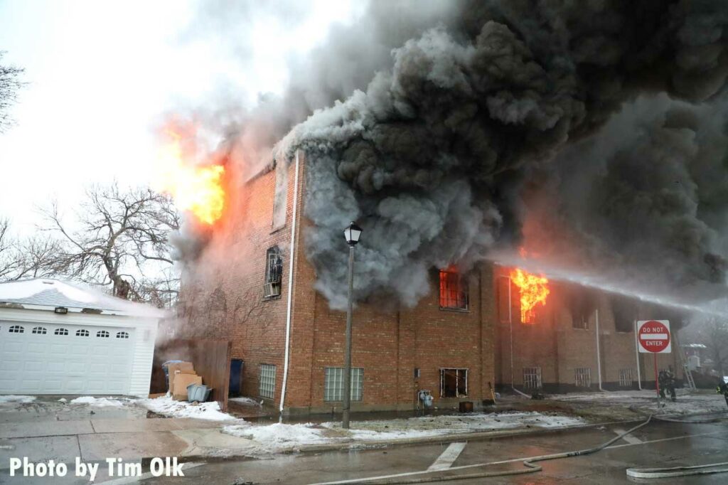 Smoke billows from Maywood church fire