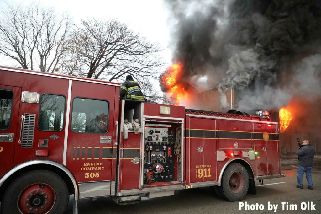 Engine Company 505 at Maywood church fire