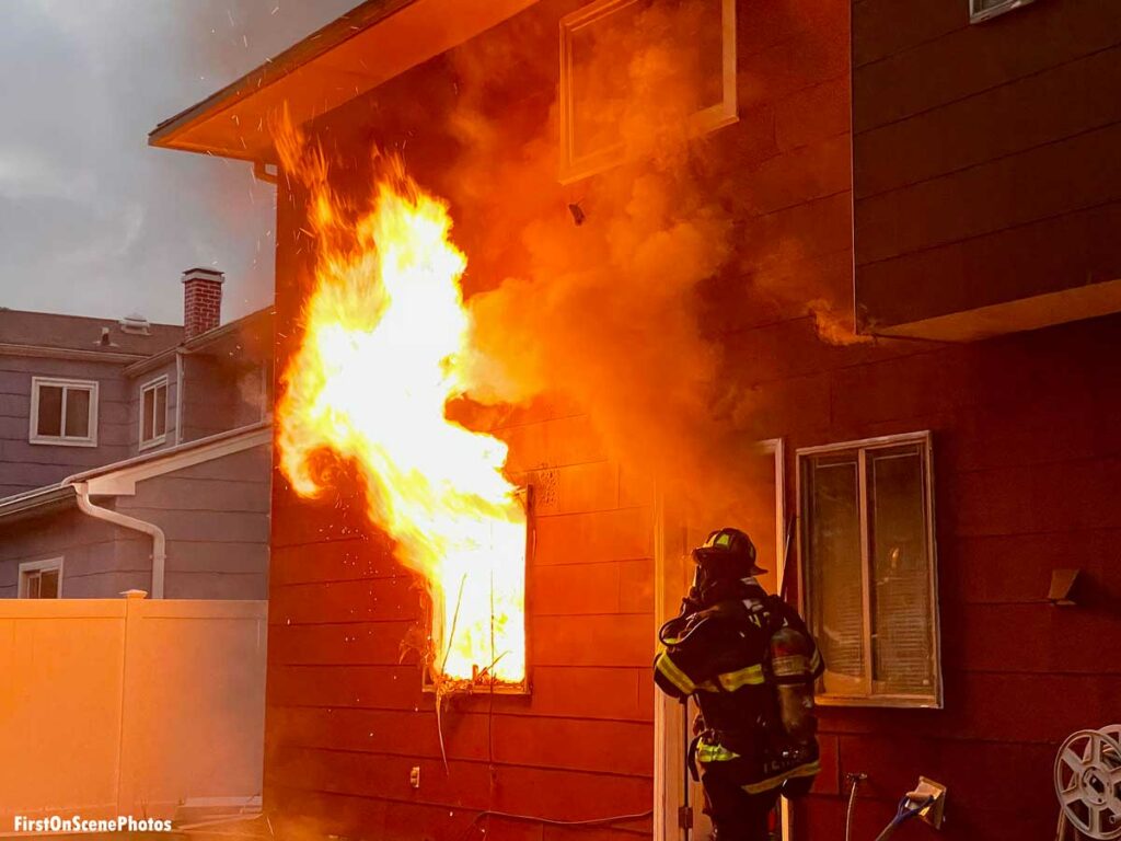 Flames roar from window at Hempstead New York house fire