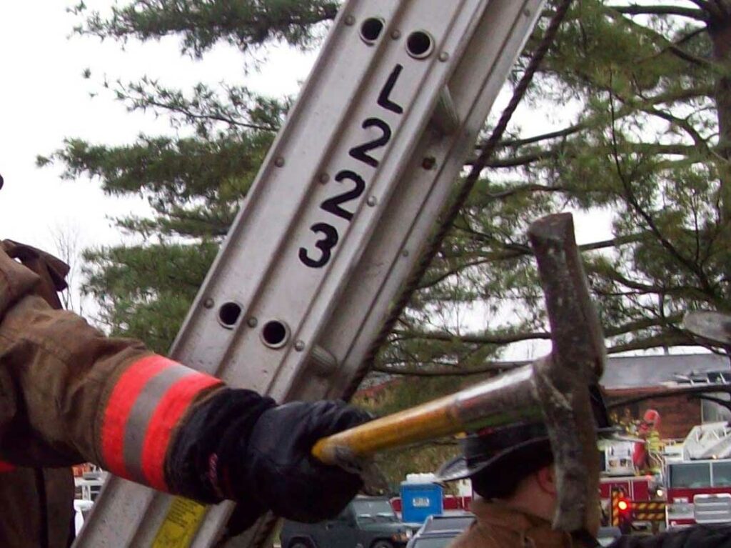 Identification on side of ground ladder