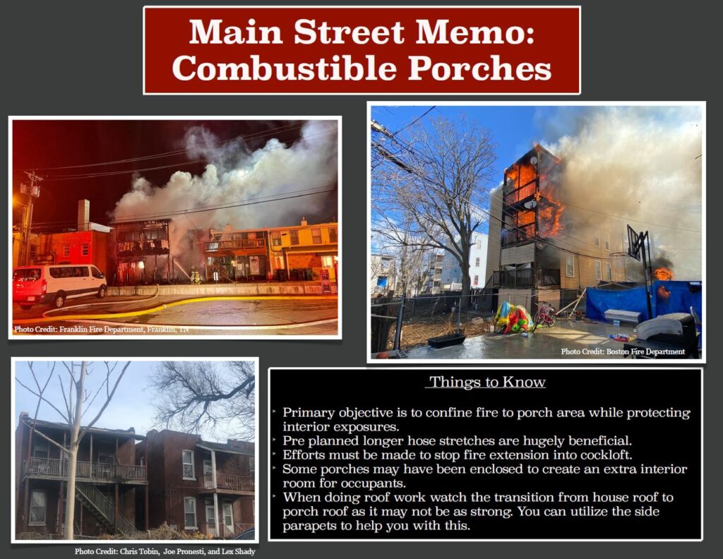 Main Street Memo combustible porches