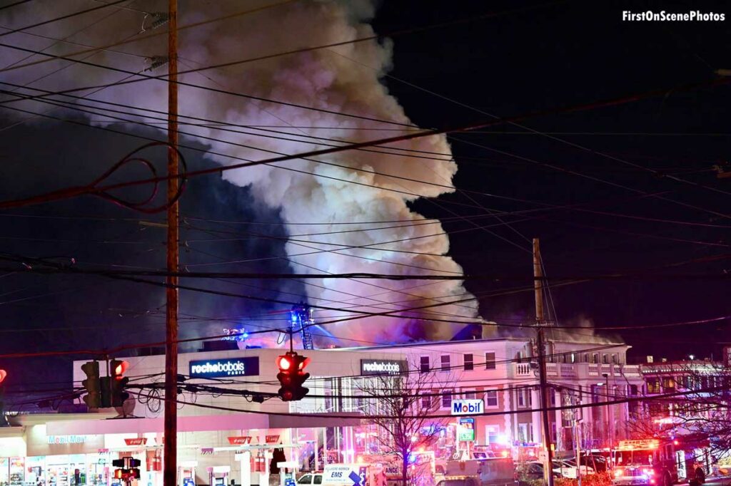 Smoke plume from Roslyn office building fire