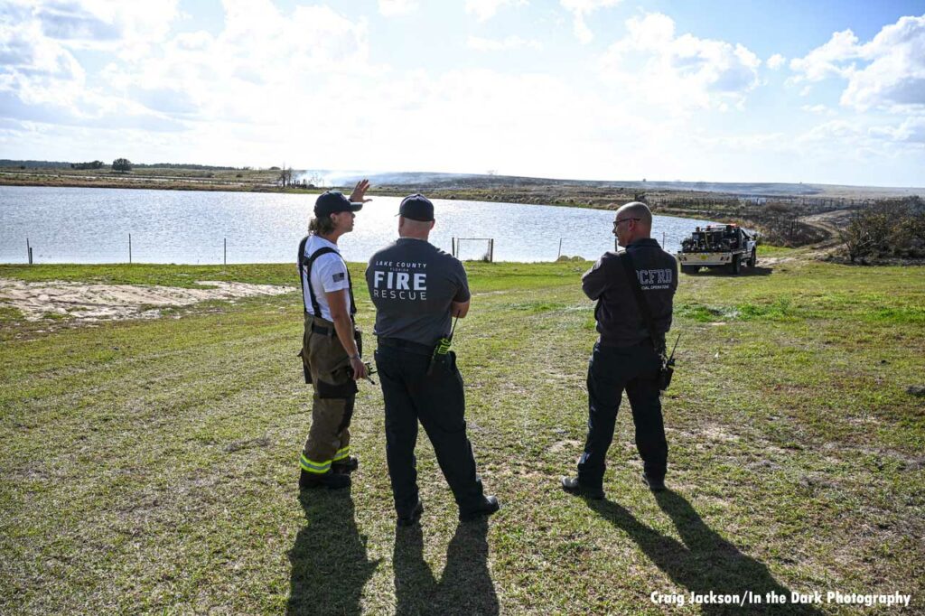 Firefighters on scene at Lake County Florida brush fire