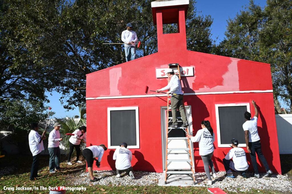 Orlando fire department volunteers work at Children’s Safety Village