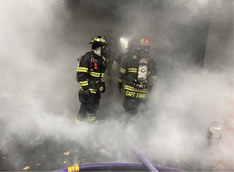 Firefighters in smoke condition