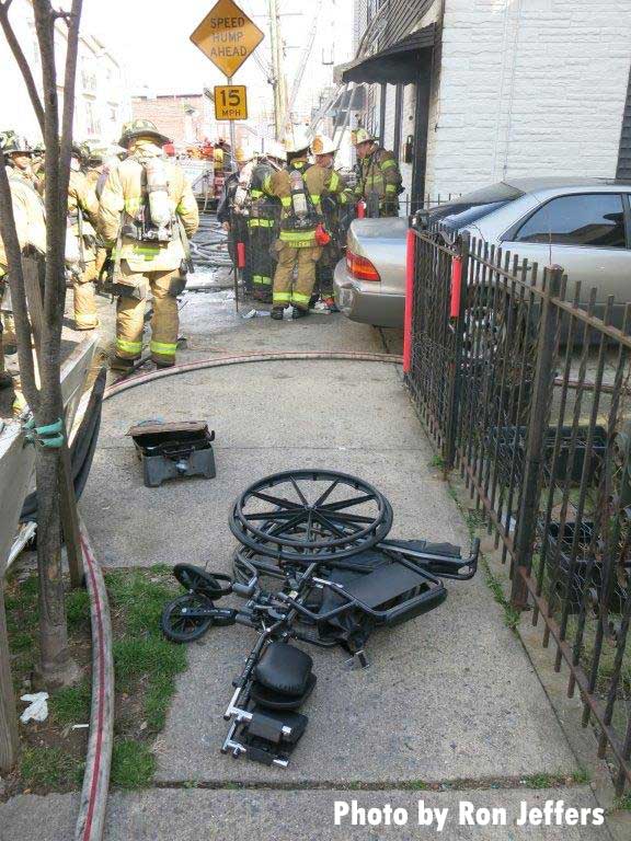 Wheelchair on scene at Jersey City fire