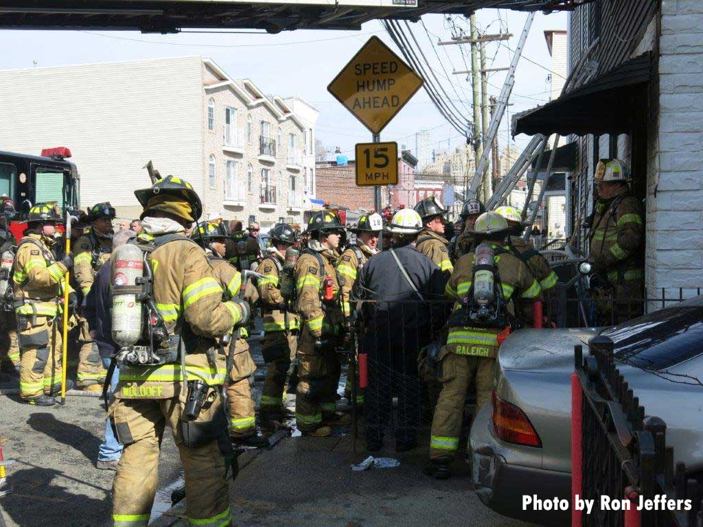 Multiple ladders thrown at three-alarm Jersey City fire