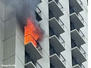 Chicago Mayday firefighter injured high-rise