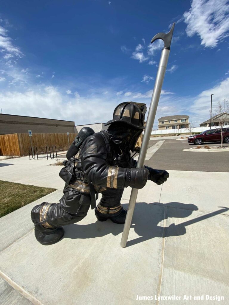 Firefighter statue in Greeley CO