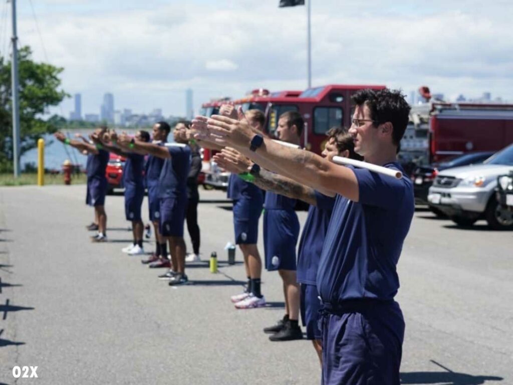 Fire recruits standing