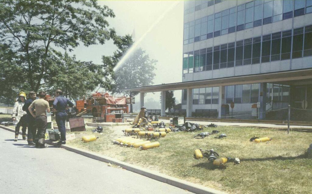 Firefighters at scene of Missouri fire National Personnel Records Center