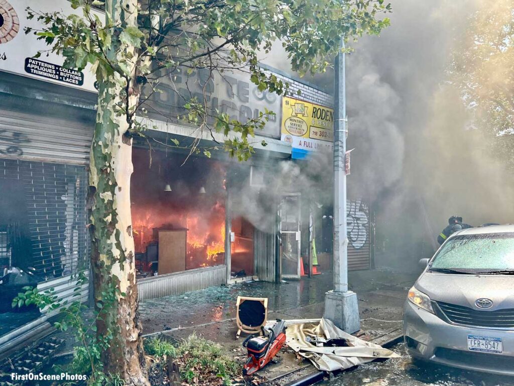 Fire at storefront in Brooklyn