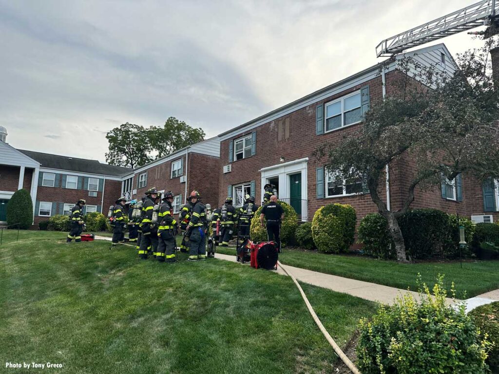 Firefighters at scene of Hasbrouck Heights New Jersey apartment fire