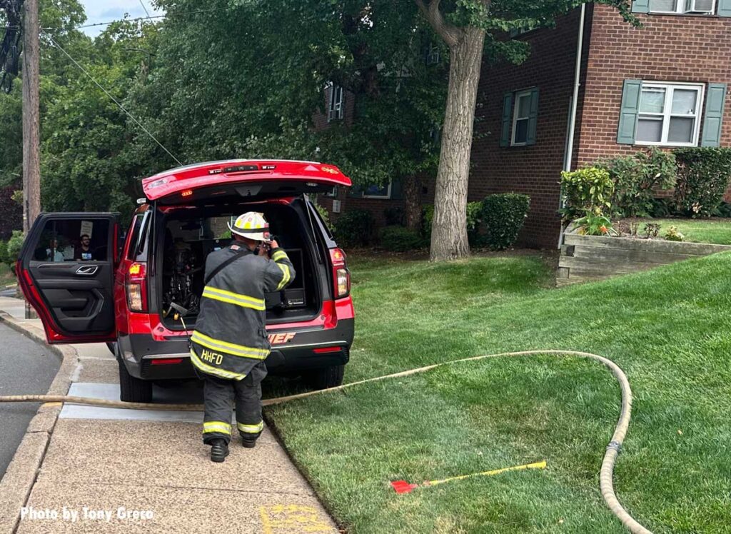 Fire chief at scene of Hasbrouck Heights fire New Jersey