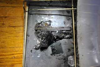 improperly stored semiautomatic pistol in the oven storage area