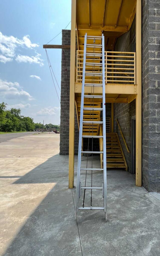 ground ladder for balcony rescue