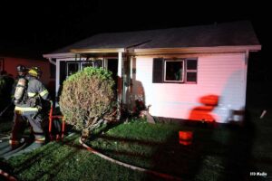 Firefighters at Indianapolis house fire with rescue Bacon Street