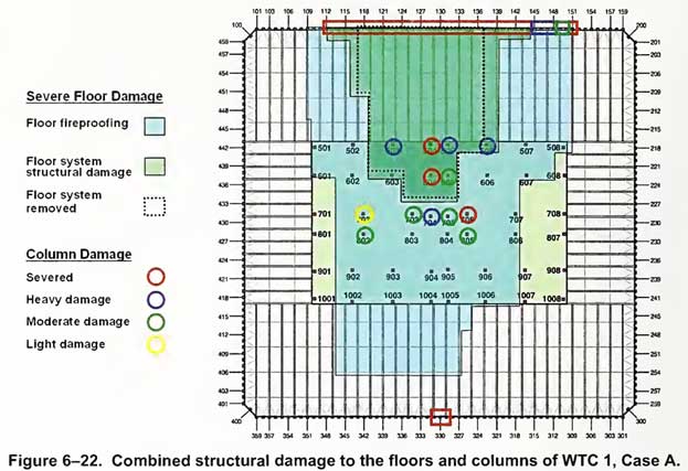 North Tower damage
