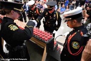 Orlando Florida firefightes light candles during 9/11 ceremony