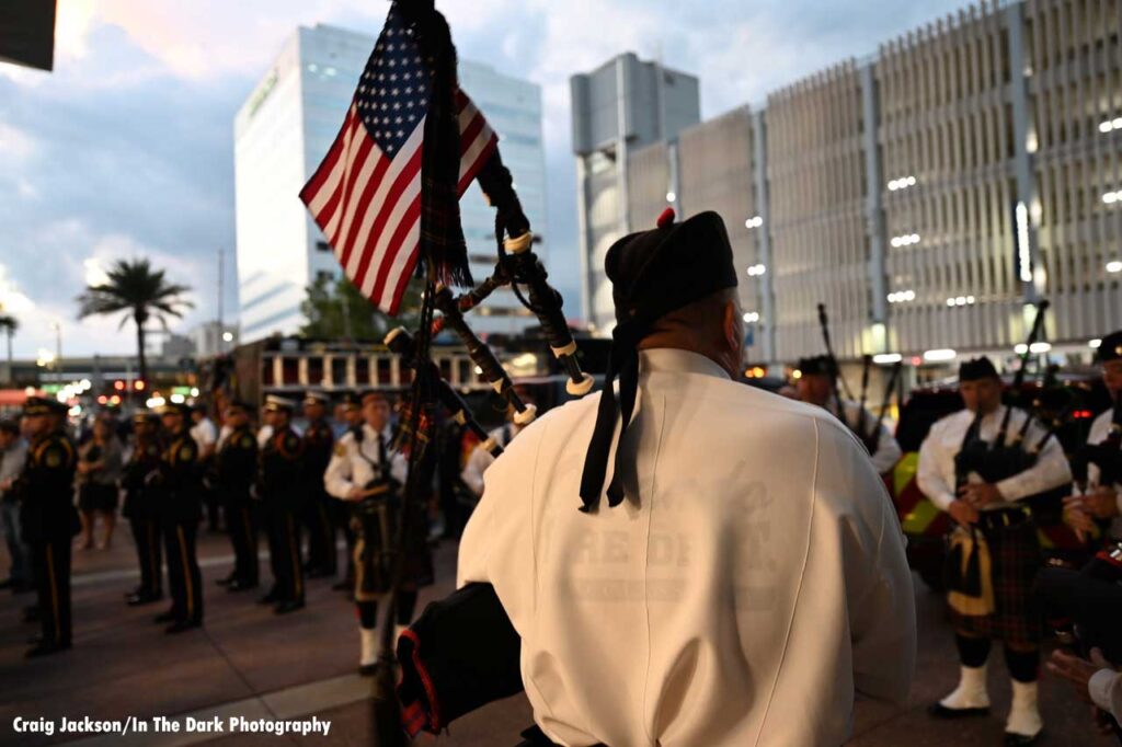 Orlando bagpipers at 9/11 ceremony