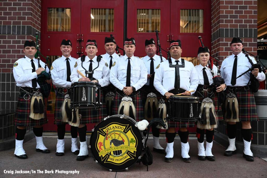 Orland firefighters pipes and drums