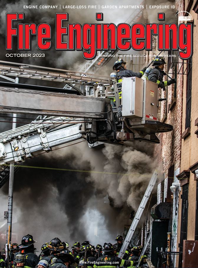 FDNY firefighters at commercial fire