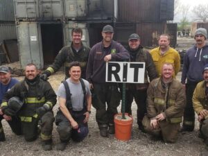 Kenny Hayes and other firefighters in RIT training