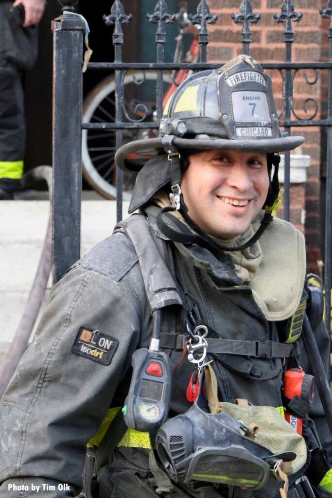 Chicago firefighter smiling