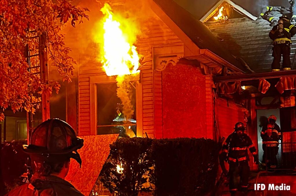 Indianapolis firefighters at vacant fire Marion Ave