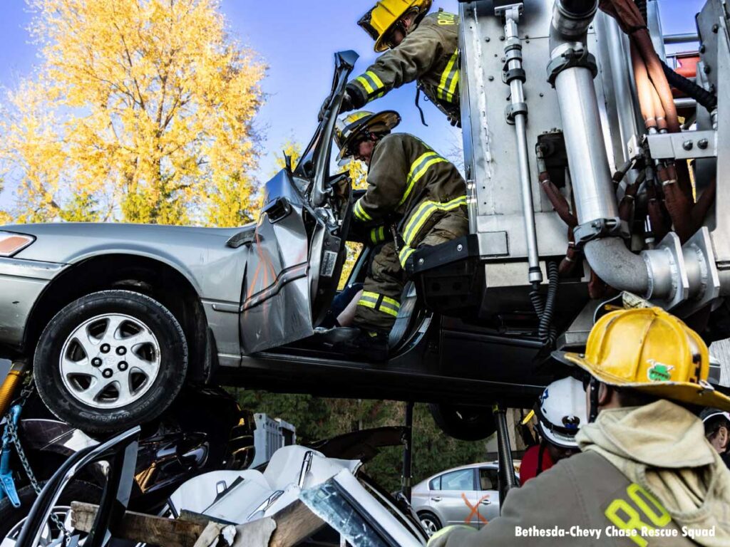 Rockville Maryland Rescue Squad firefighters undertake training