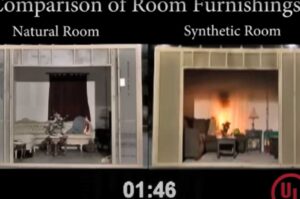 Natural vs Synthetic room furnishings and fire