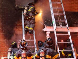 Indianapolis firefighters at apartment fire