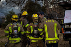 Grand Prairie firefighters at fire scene