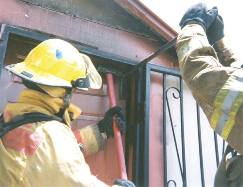 An unconscious victim is behind the door