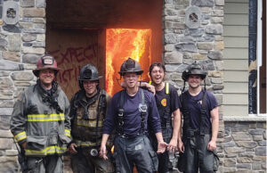 Firefighters at live burn in acquired structure