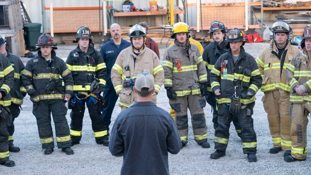 Firefighters at hands-on training FDIC 2024