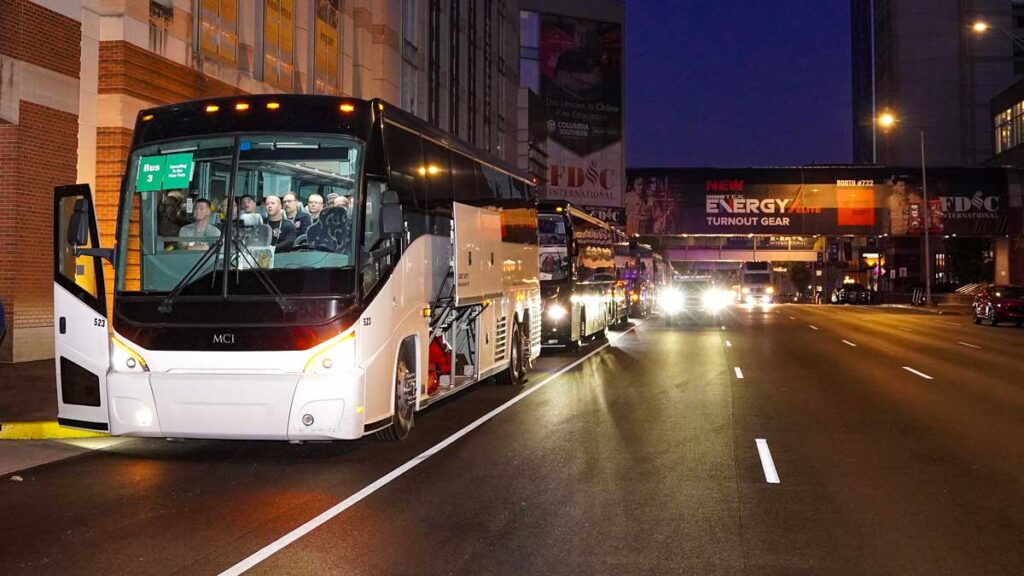 Buses at FDIC 2024 hands-on training