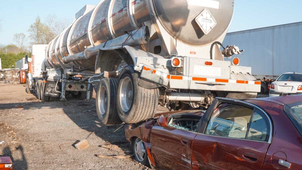 Truck under tanker truck hands-on training