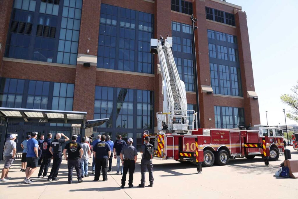 Tower ladder training at FDIC 2024