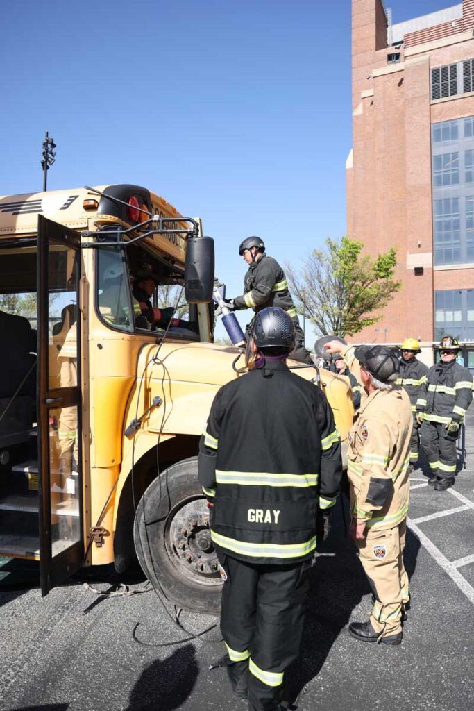 Firefighters train on school bus emergencies at FDIC International 2024